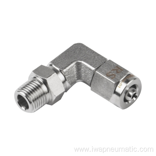 STAINLESS STEEL MALE ELBOW SWIVEL PUSH ON FITTING